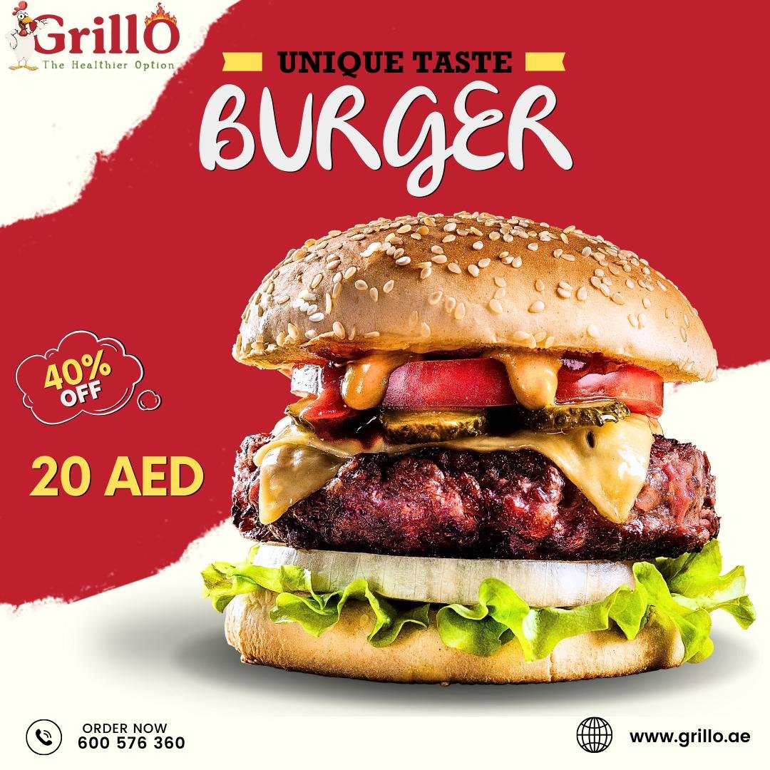 Grillo burger promotional graphic